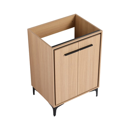 DUOSONG 24'' Bathroom Vanity Without Top Sink, Modern Bathroom Storage Cabinet With 2 Soft Closing Doors, Single Sink Bathroom Vanity Oak Engineered Wood Bath & Faucets Bathroom Vanities