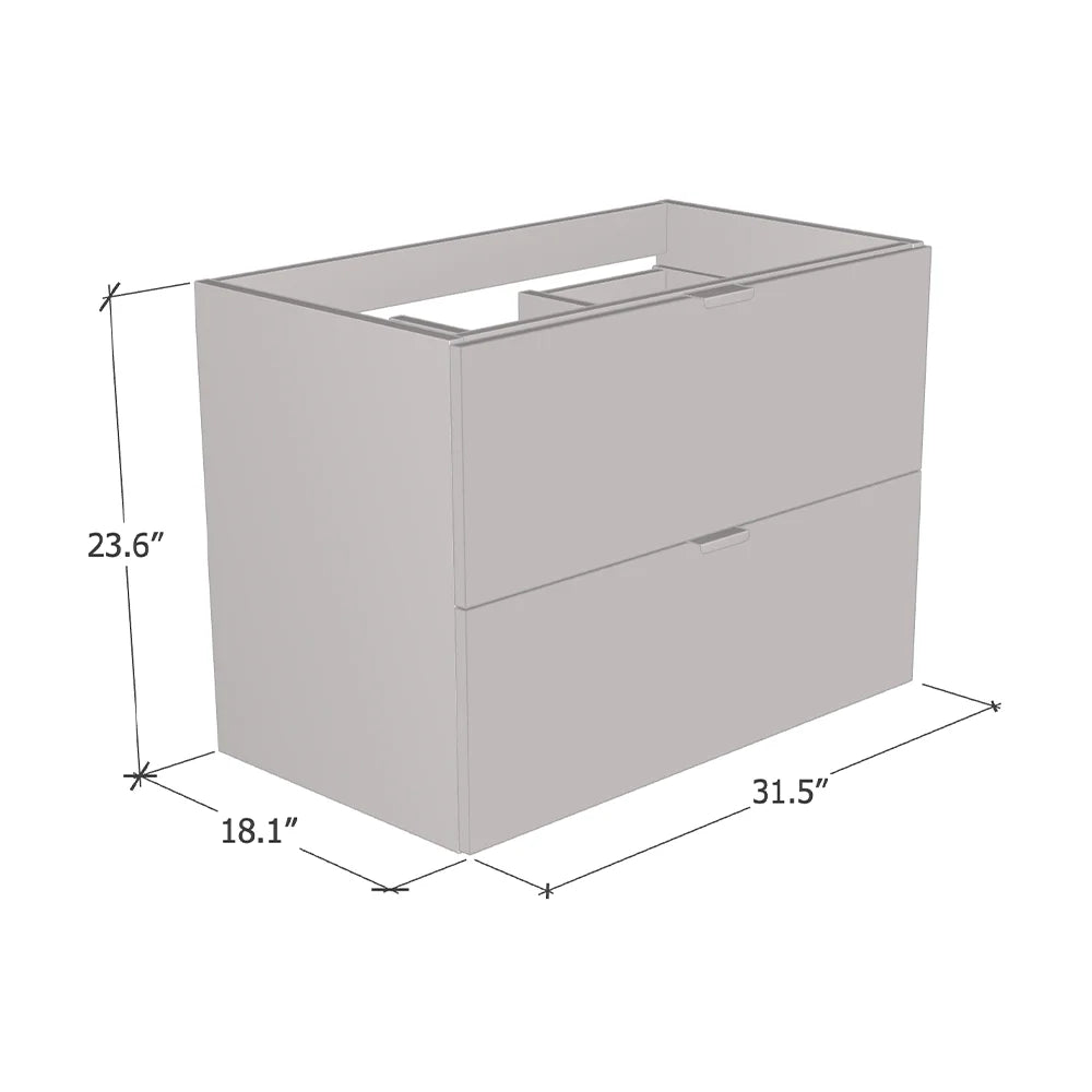 Ines 2S 80 Floating Bathroom Vanity (32" Width)