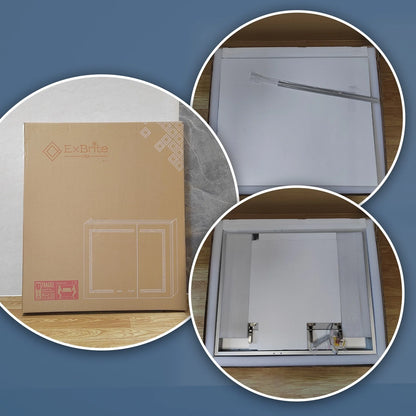 ExBrite 36" x 30" LED Lighted Bathroom Medicine Cabinet with Mirror,Recessed or Surface Mount,Defog White 12"x30"