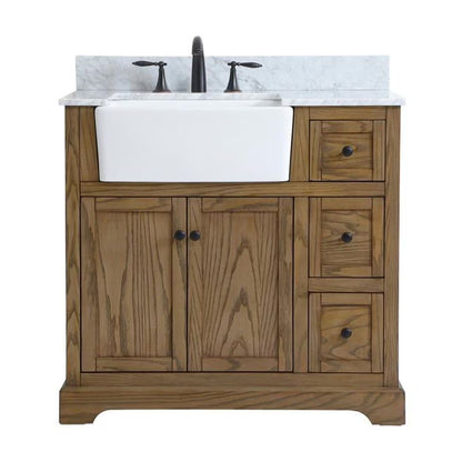 Elegant Decor Franklin 36" MDF Single Bathroom Vanity with Backsplash in Blue