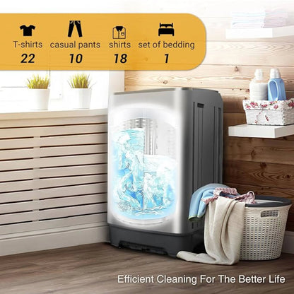 Top Load Washing Machine 17.7 lbs Full Automatic Clothes Washer with 10 Programs & 8 Water Levels for Apartment,Bathroom, Gold