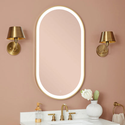 Signature Hardware SH66224040SG Faysel 24" W X 43" H Transitional Oval Framed Bathroom Wall Mirror