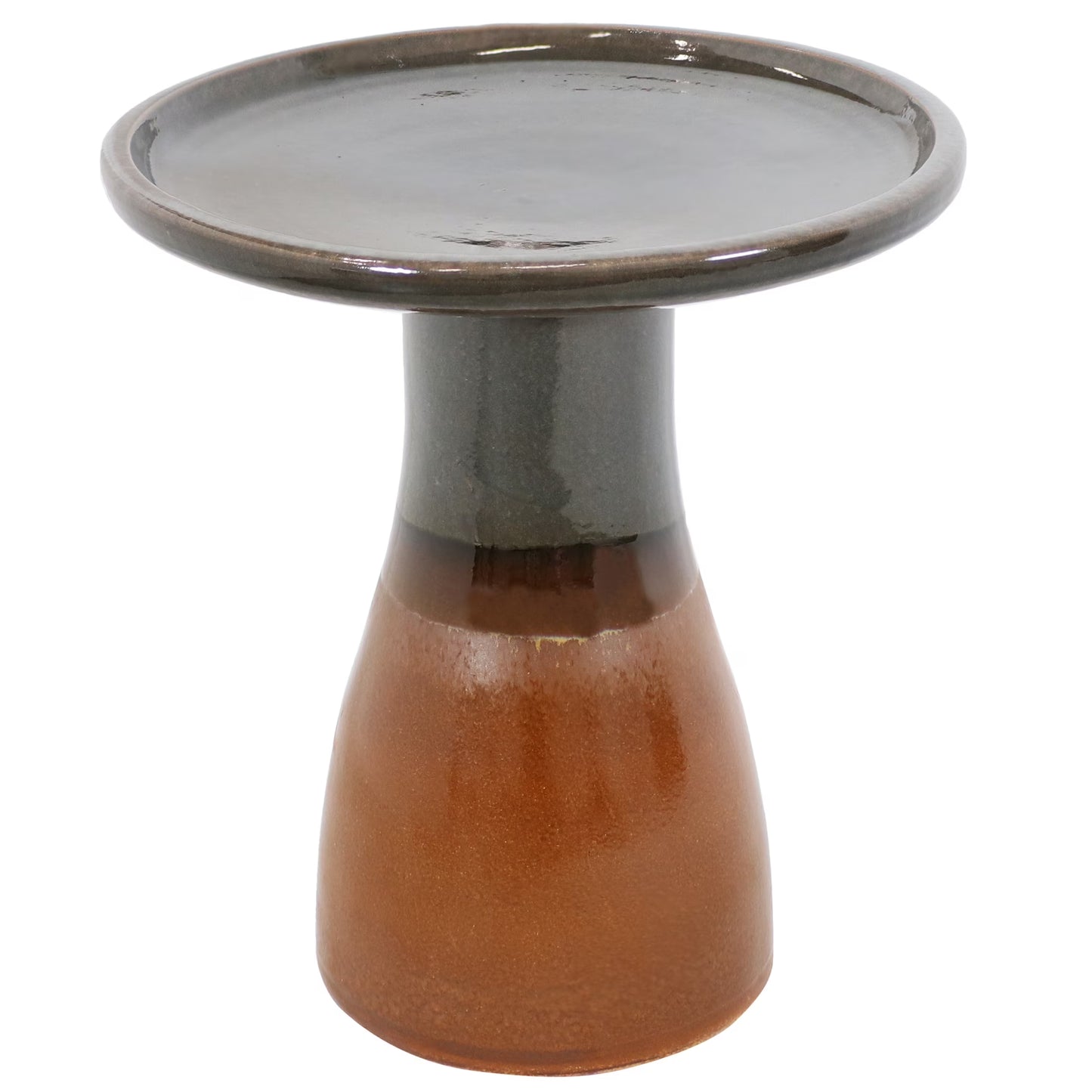 Sunnydaze Freestanding Ceramic Outdoor Bird Bath, Glazed, UV-Resistant Galaxy Blue Finish
