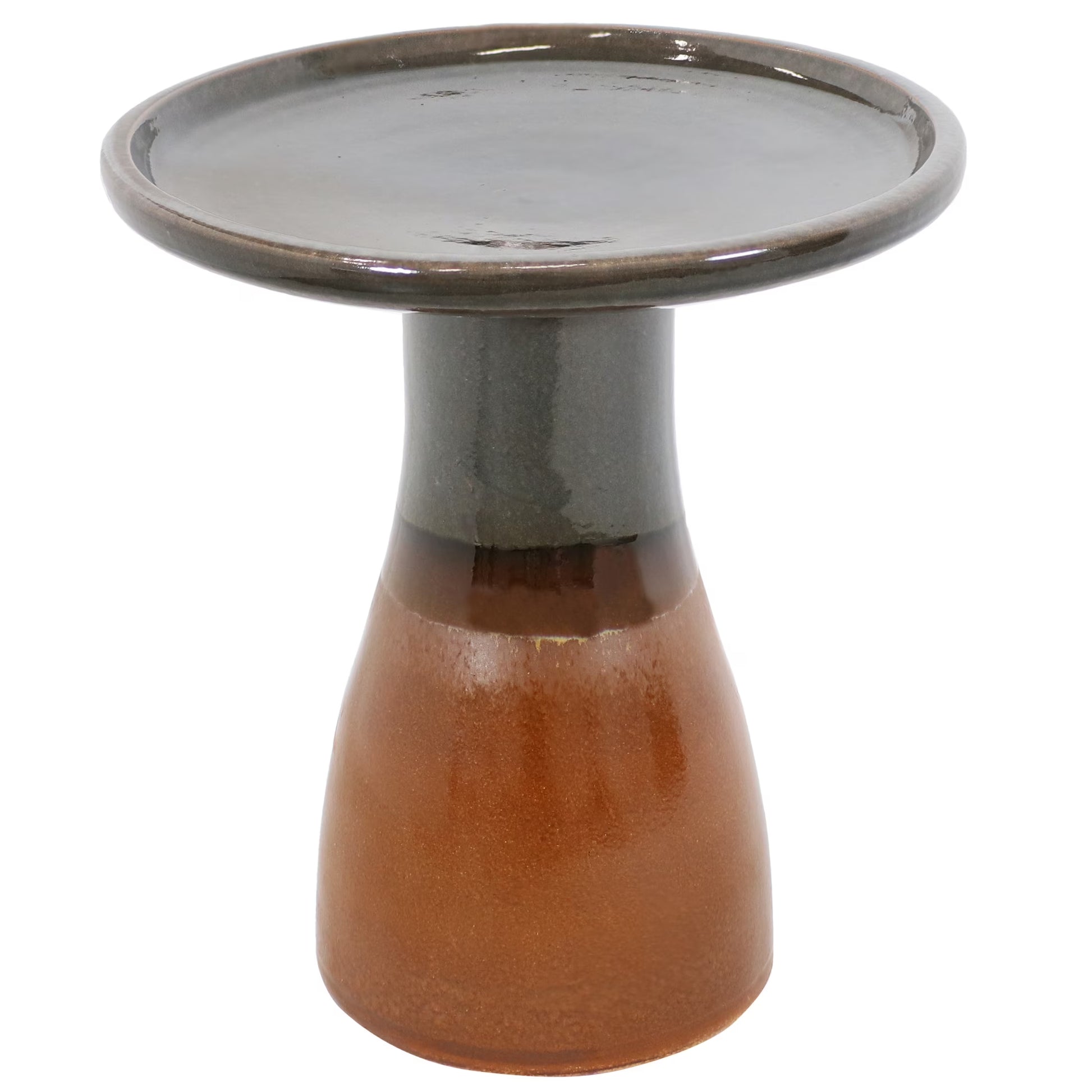 Sunnydaze Freestanding Ceramic Outdoor Bird Bath, Glazed, UV-Resistant Galaxy Blue Finish