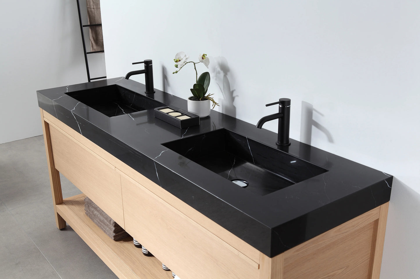 Bibury 72" Whitewash Oak Freestanding Bathroom Vanity
