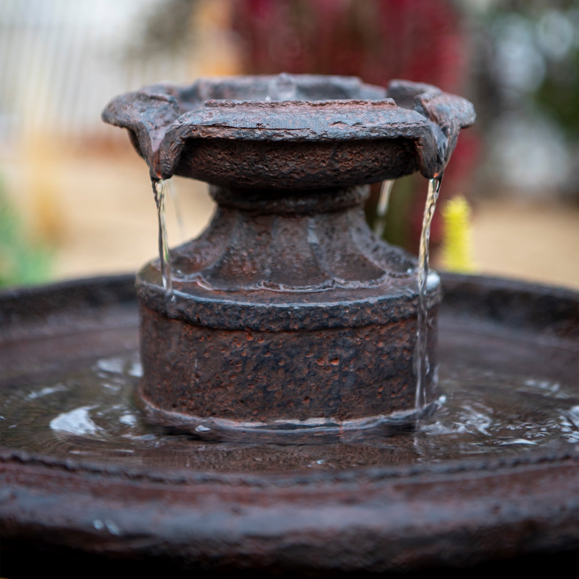 XBrand 28" Solar Water Fountain, 1-Tier, Outdoor Birdbath, Brown Resin, With Solar Panel, Solar Pump, Lawn and Garden, Garden Décor, Garden Water Feature