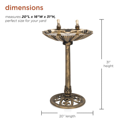 Alpine Corporation 32-inch Plastic Bird Bath, Bronze