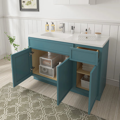 51" Freestanding Bathroom Vanity Cabinet without Top in Sea Green