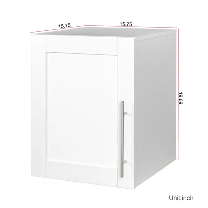 Wall Mounted Storage Cabinet, Kitchen Bathroom Wall Cabinet with Adjustable Shelves, Upper Stackable Storage Cabinet with 3 Doors, 15.75 "D x 35.43" W x 19.69 "H, White