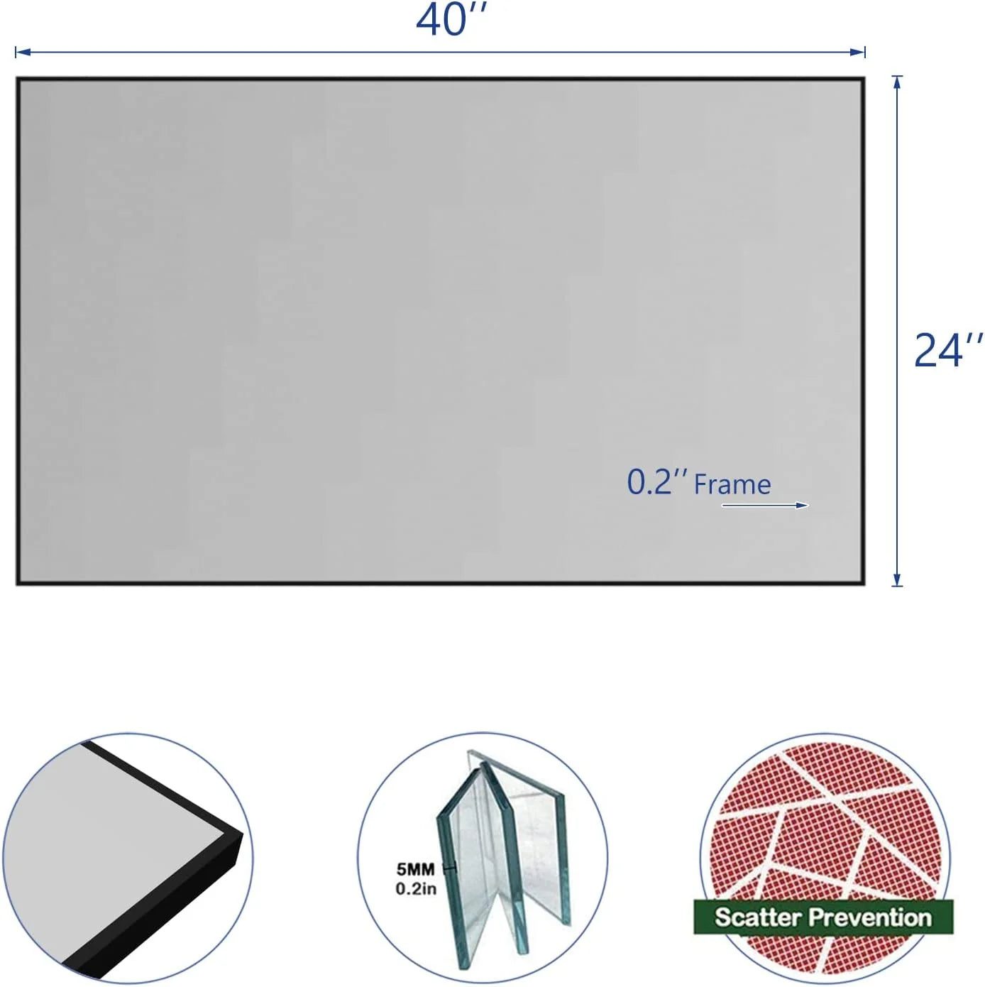 H-A Framed Rectangle Bathroom Mirrors for Wall,Wall Mounted Mirror Vertical or Horizontal Hanging for Living Room,Bedroom (32''x24''Sliver)