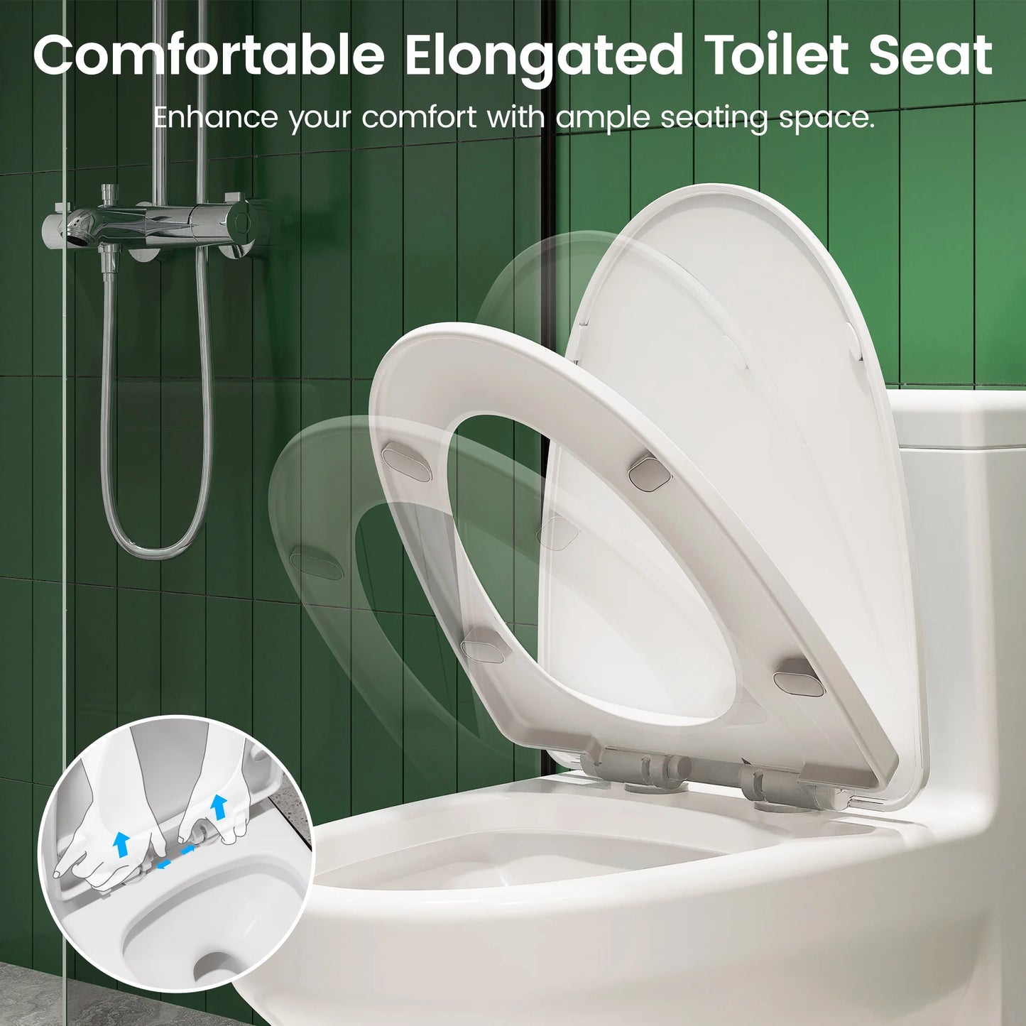 SOTOMO Elongated One Piece Toilet, Compact Design for Bathrooms, 1.1/1.6 GPF Dual Flush toilet, MAP 1000g, 12" Rough-In, Soft-Close & Quick Release Seat, 27.75"D x 15.4"W x 27.13"H