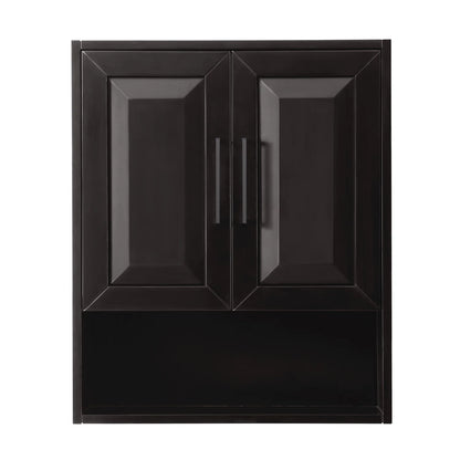 Wyndham Collection Daria Over-the-Toilet Bathroom Wall-Mounted Storage Cabinet in Dark Espresso with Matte Black Trim