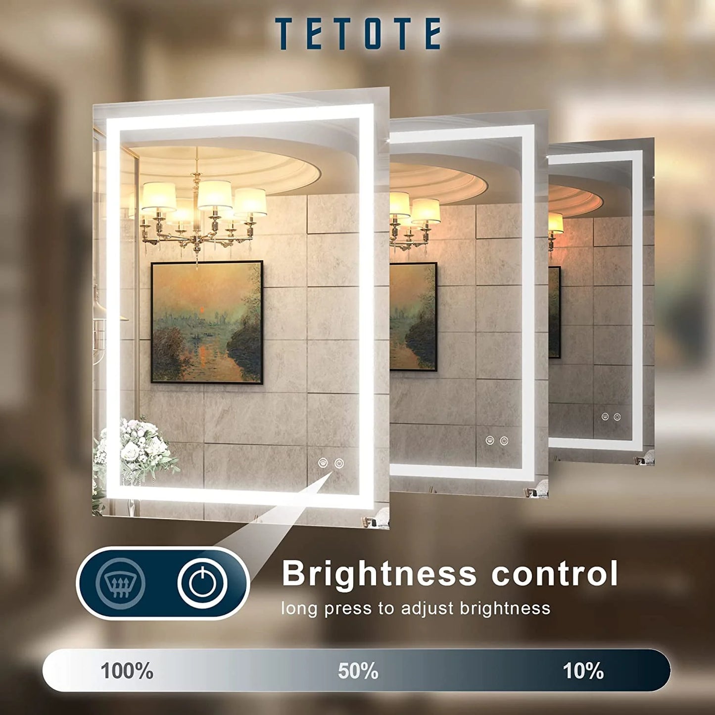 30 x 36 Bathroom LED Mirror Vanity Mirror with Lights,Dimmable ,Anti-Fog,Makeup Wall Mounted Modern Lighted Mirror