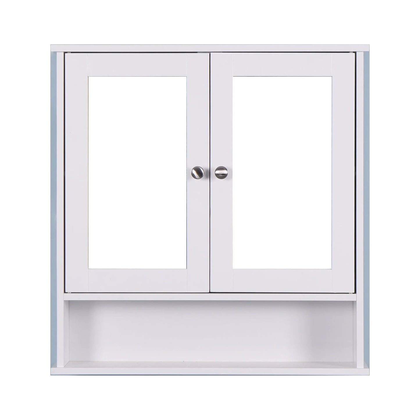 Algherohein Bathroom Cabinet Storage with Mirror,Medicine Cabinet over The Toilet Shelf,White
