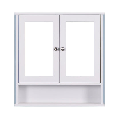 Algherohein Bathroom Cabinet Storage with Mirror,Medicine Cabinet over The Toilet Shelf,White