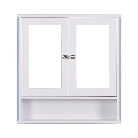 Algherohein Bathroom Cabinet Storage with Mirror,Medicine Cabinet over The Toilet Shelf,White