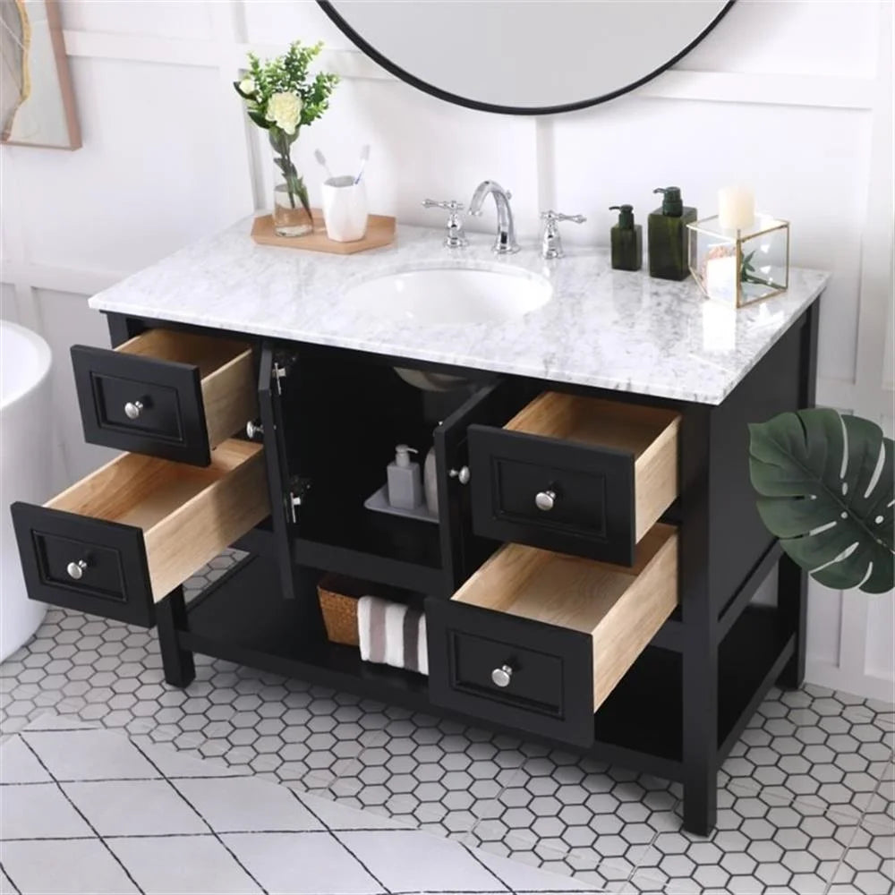 48 in. single bathroom vanity set in Black