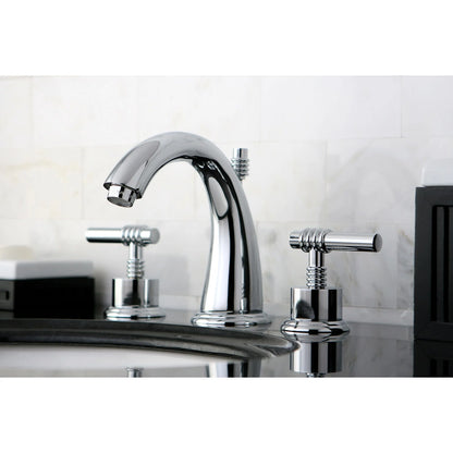 Kingston Brass KS2962ML Milano Widespread Bathroom Faucet, Polished Brass