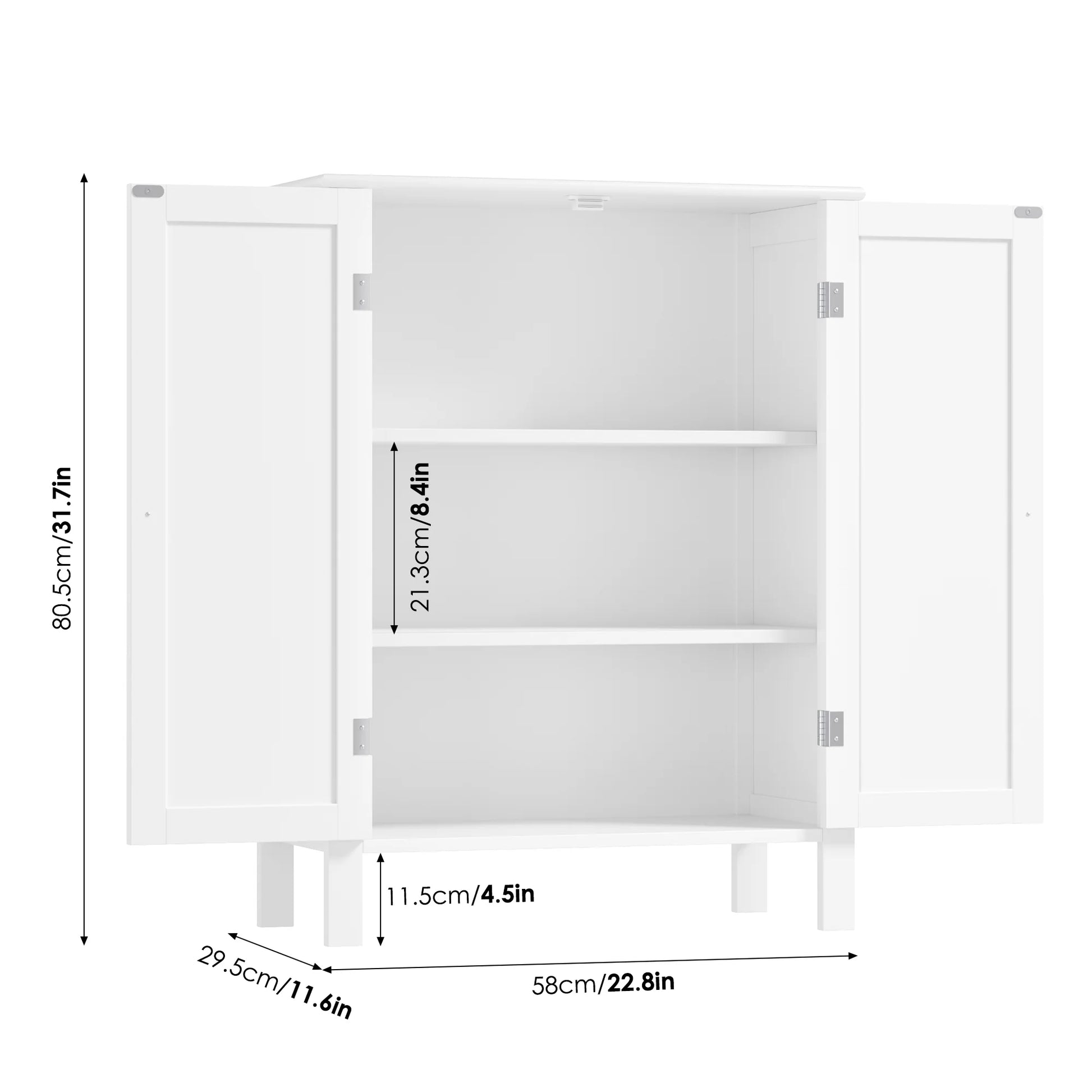 Homfa Bathroom Cabinets Freestanding, Bathroom Storage Floor Cabinet, White Storage Cabinets with Doors and Shelves
