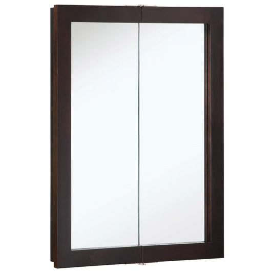 Design House Ventura 24" Wall Mounted Mirrored Bathroom Medicine Cabinet, Espresso