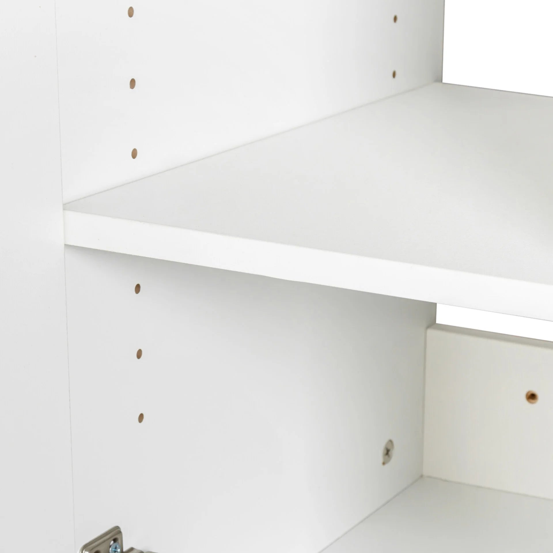 Wall Mounted Storage Cabinet, Kitchen Bathroom Wall Cabinet with Adjustable Shelves, Upper Stackable Storage Cabinet with 3 Doors, 15.75 "D x 35.43" W x 19.69 "H, White