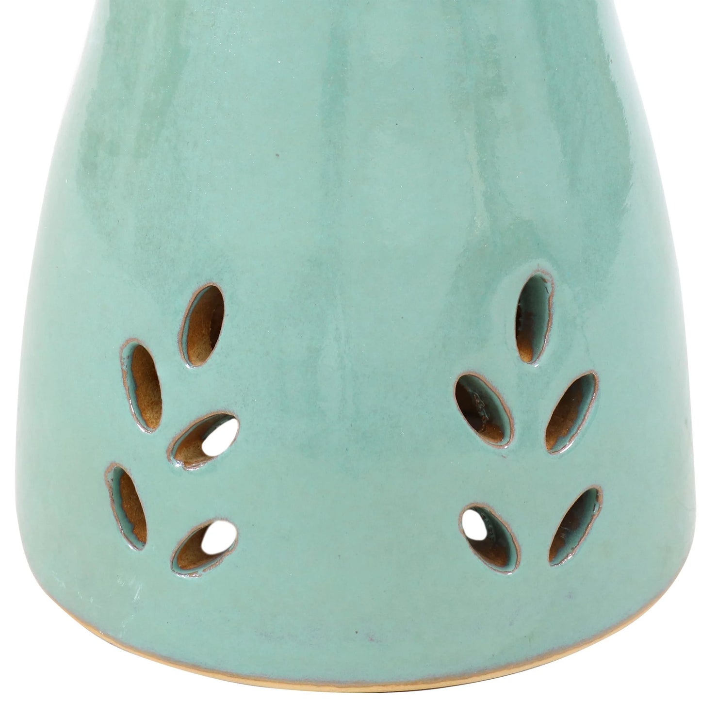 Sunnydaze Classic Freestanding Ceramic Outdoor Bird Bath, UV-Resistant Seafoam Finish