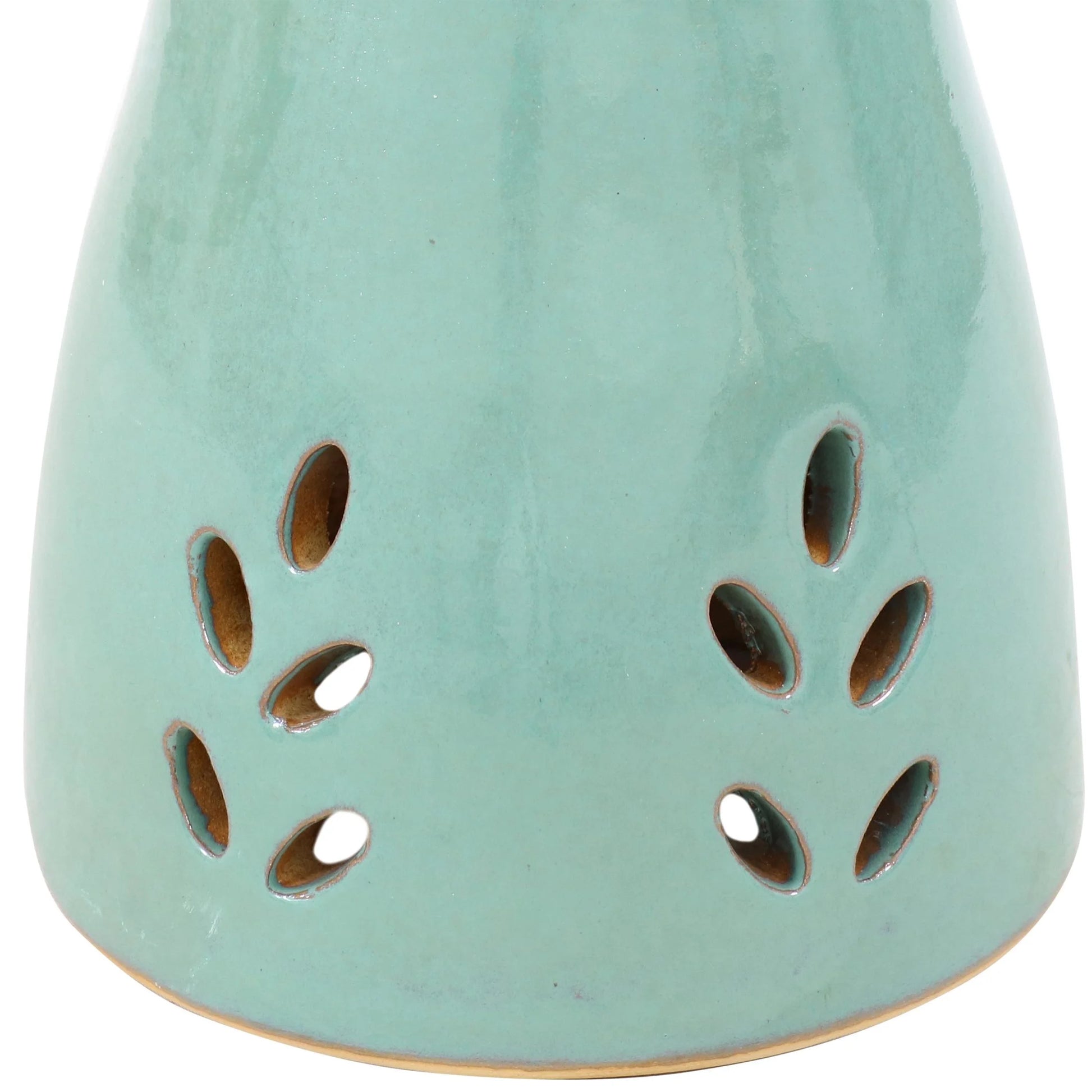Sunnydaze Classic Freestanding Ceramic Outdoor Bird Bath, UV-Resistant Seafoam Finish