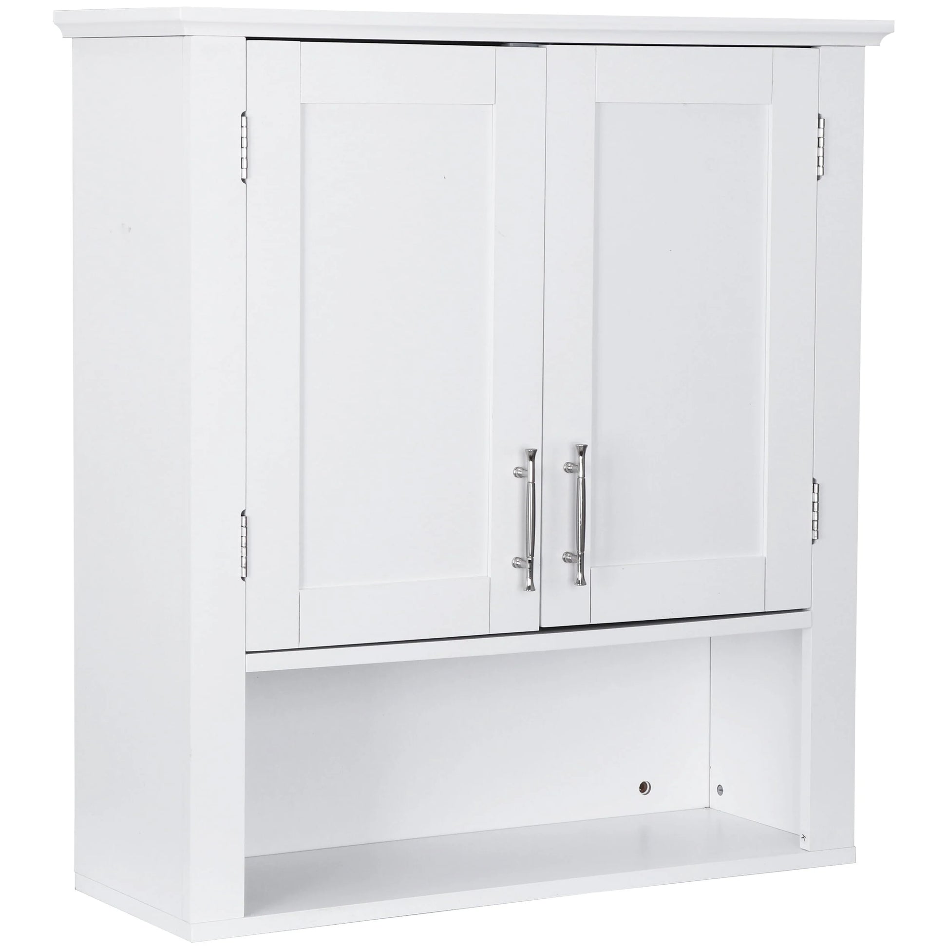 ZenSports 2-Door Bathroom Medicine Storage Wall Cabinet, Over-the-Toilet Adjustable Shelves 8" Width White
