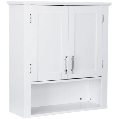ZenSports 2-Door Bathroom Medicine Storage Wall Cabinet, Over-the-Toilet Adjustable Shelves 8" Width White