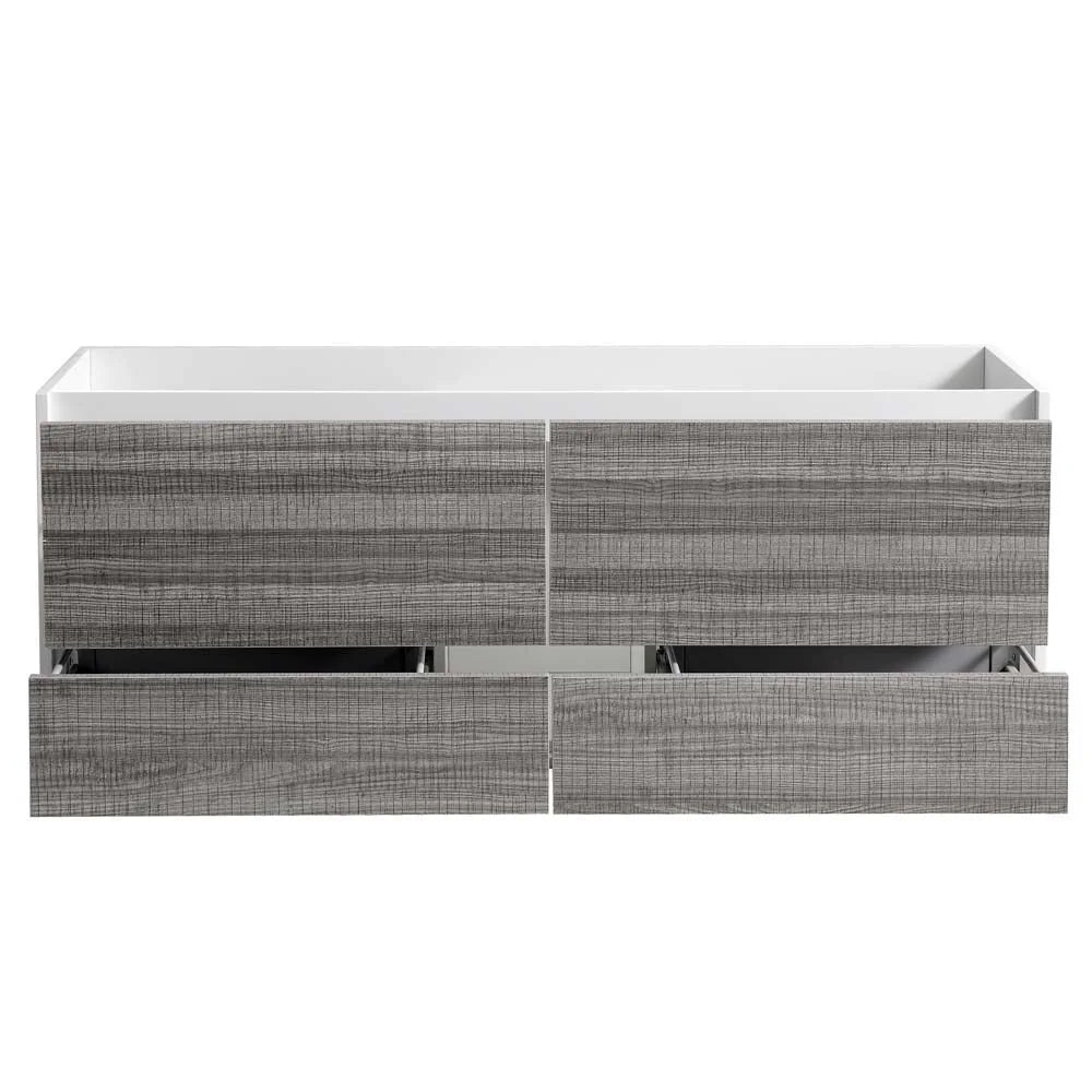 Fresca Catania 60" Wall Hung Single Sink Wood Bathroom Cabinet in Glossy White