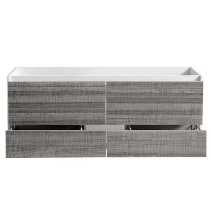 Fresca Catania 60" Wall Hung Single Sink Wood Bathroom Cabinet in Glossy White