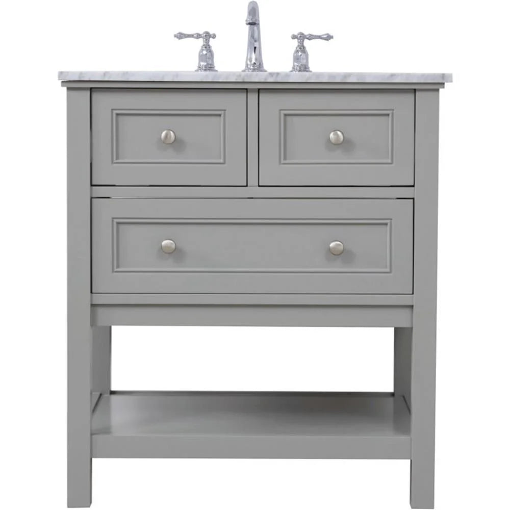 30 in. single bathroom vanity set in Grey