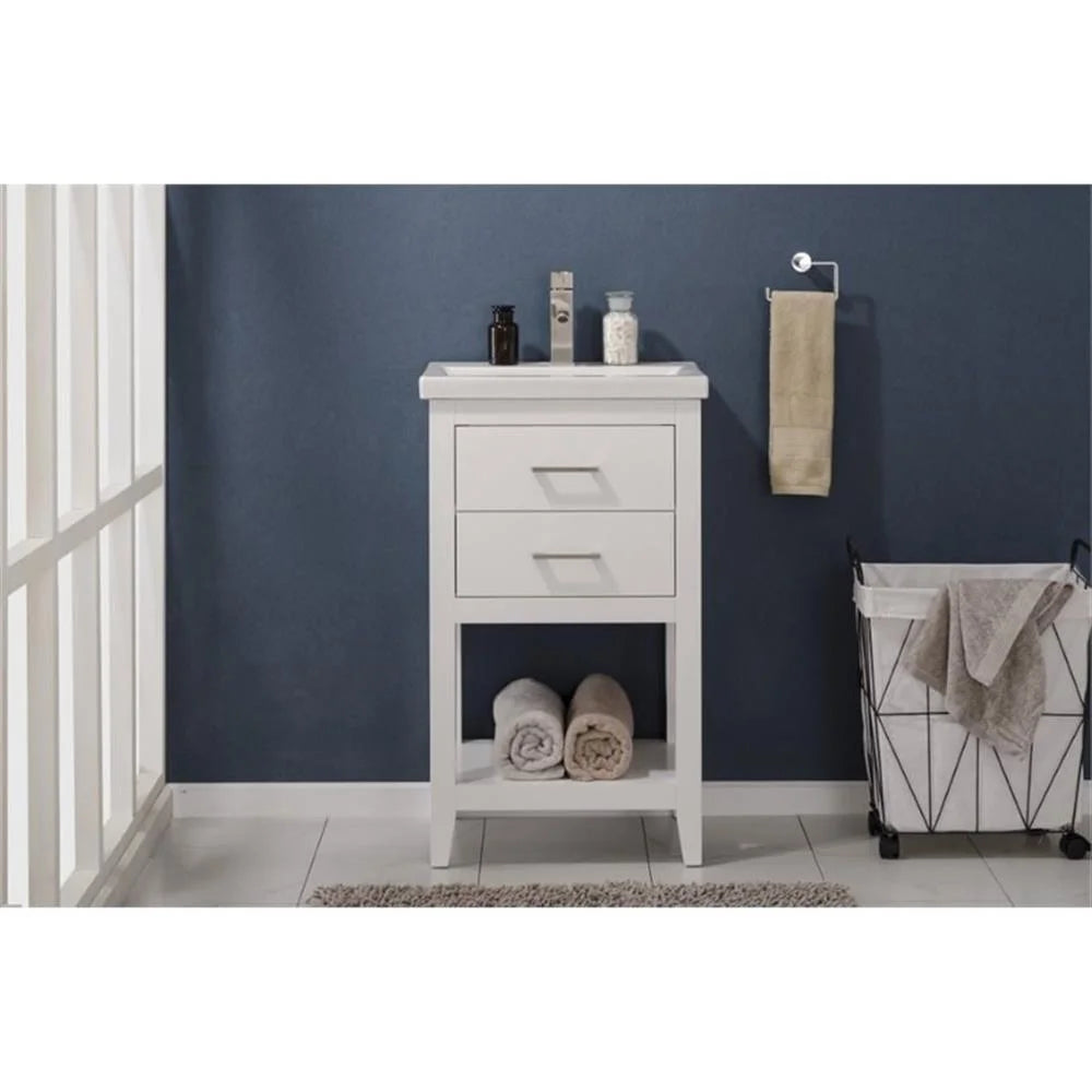 Design Element Cara 20" Single Sink Bathroom Vanity In White