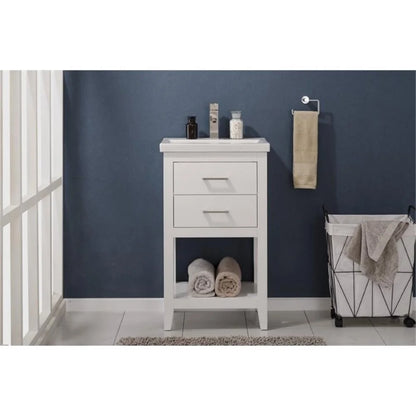 Design Element Cara 20" Single Sink Bathroom Vanity In White