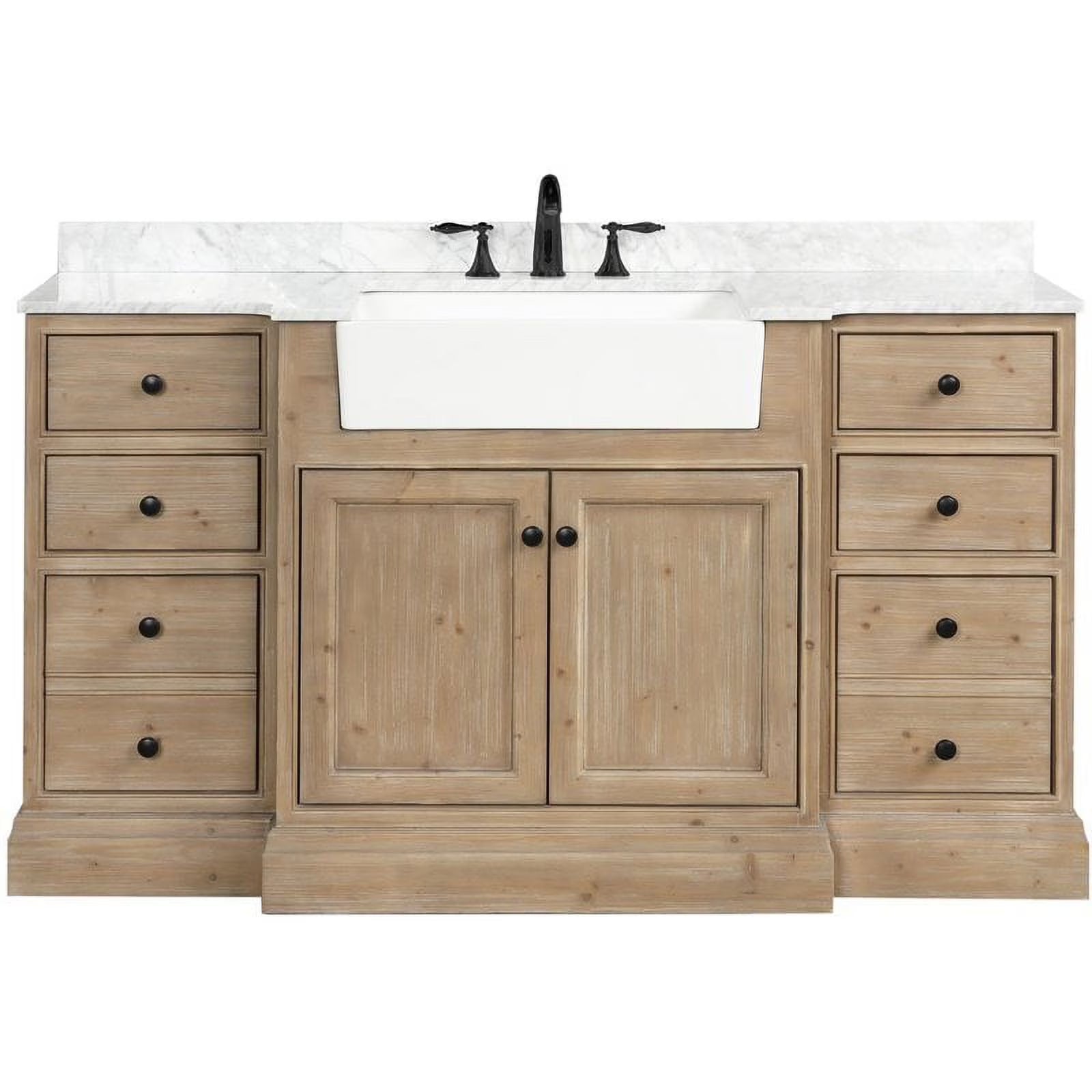 Ari Kitchen & Bath Kelly 60" Solid Wood Bathroom Vanity in Weathered Fir
