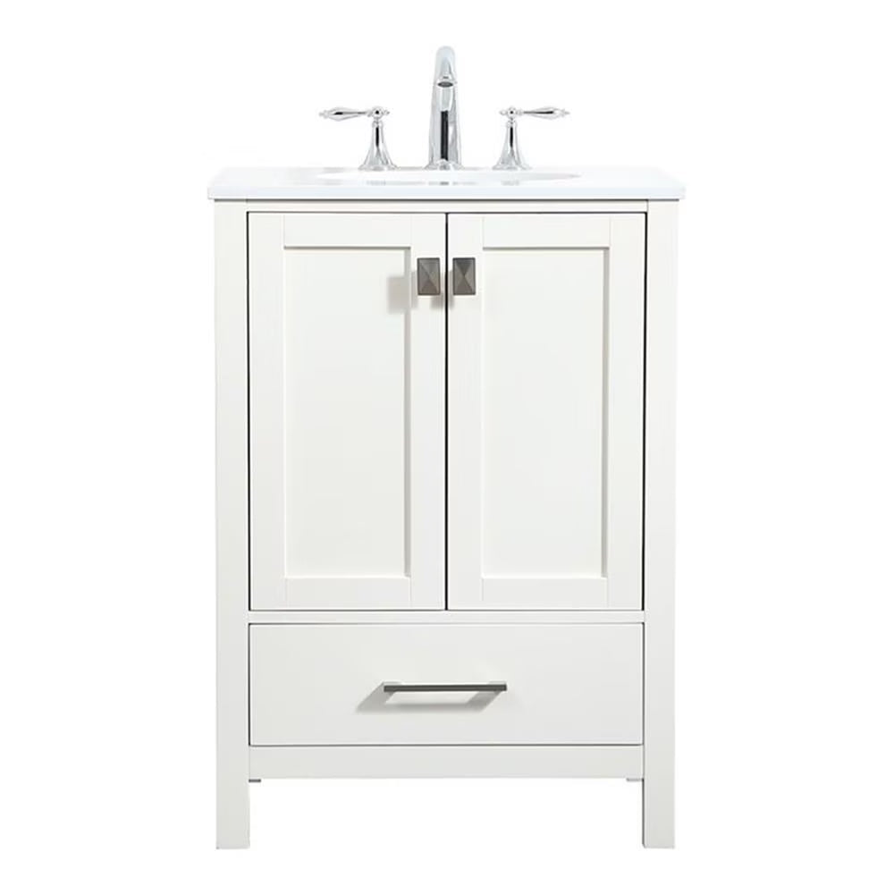 Elegant Kitchen and Bath 24 Inch Single Bathroom Vanity In White