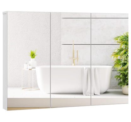 Mirrored Medicine Cabinet, Large Wide Wall Mounted Storage Cabinet with 3 Mirror Doors & Adjustable Shelf, 36 x 4.5 x 25.5 Inch, Bathroom Mirror Medicine Cabinet (36 x 25.5 Inch)