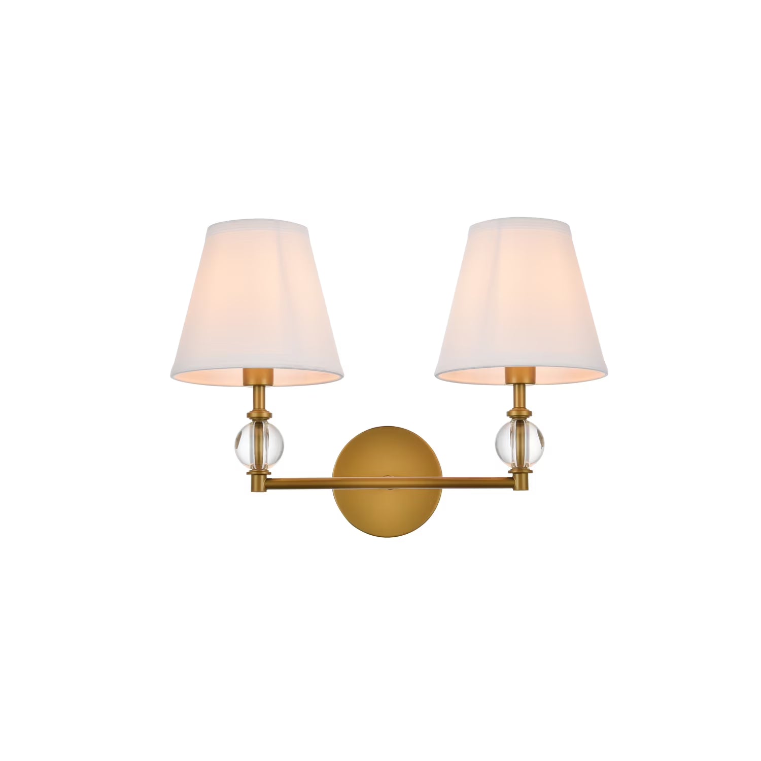 Bethany 2 lights bath sconce in black with white fabric shade