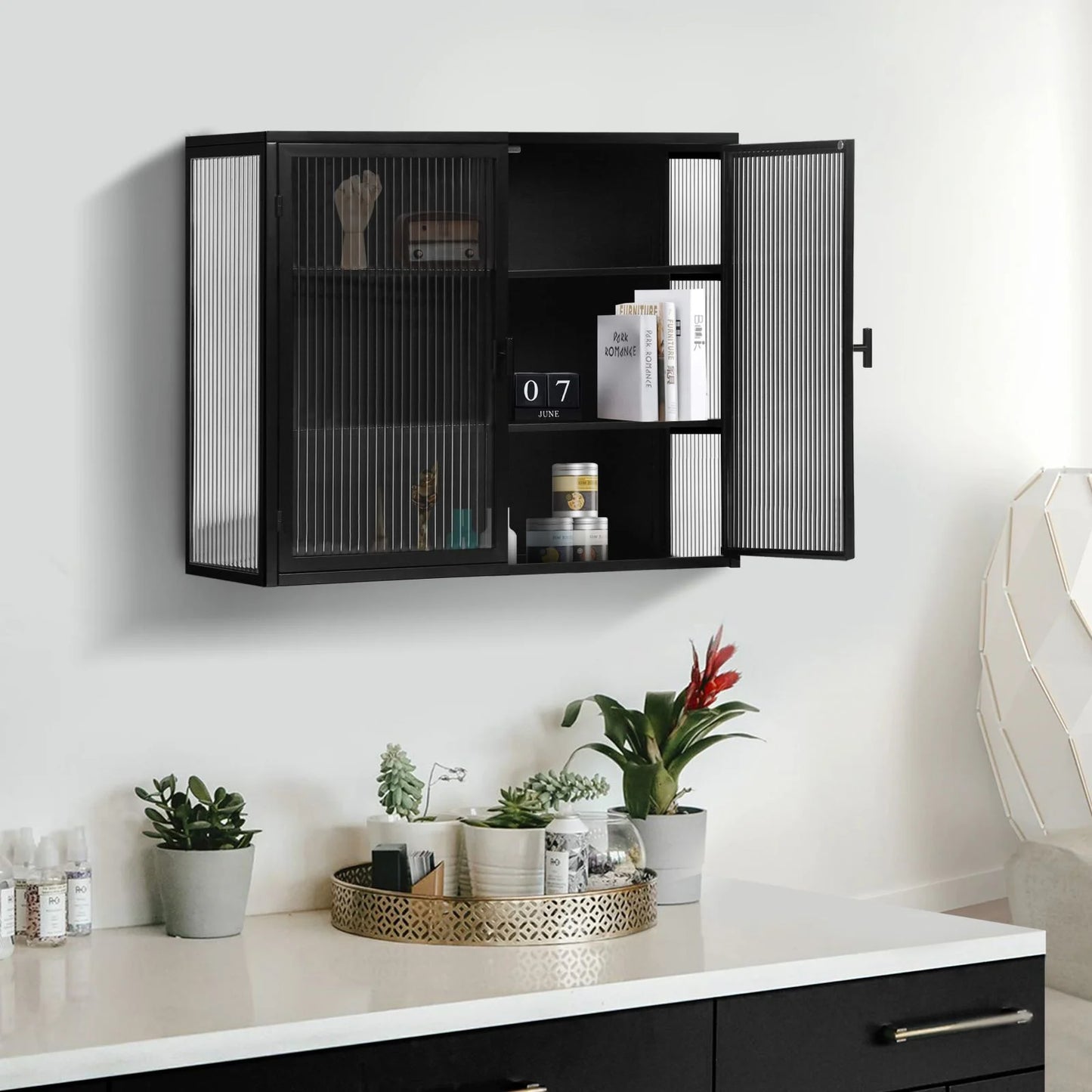 GymChoice Bathroom Wall Cabinet, White, 9.06''