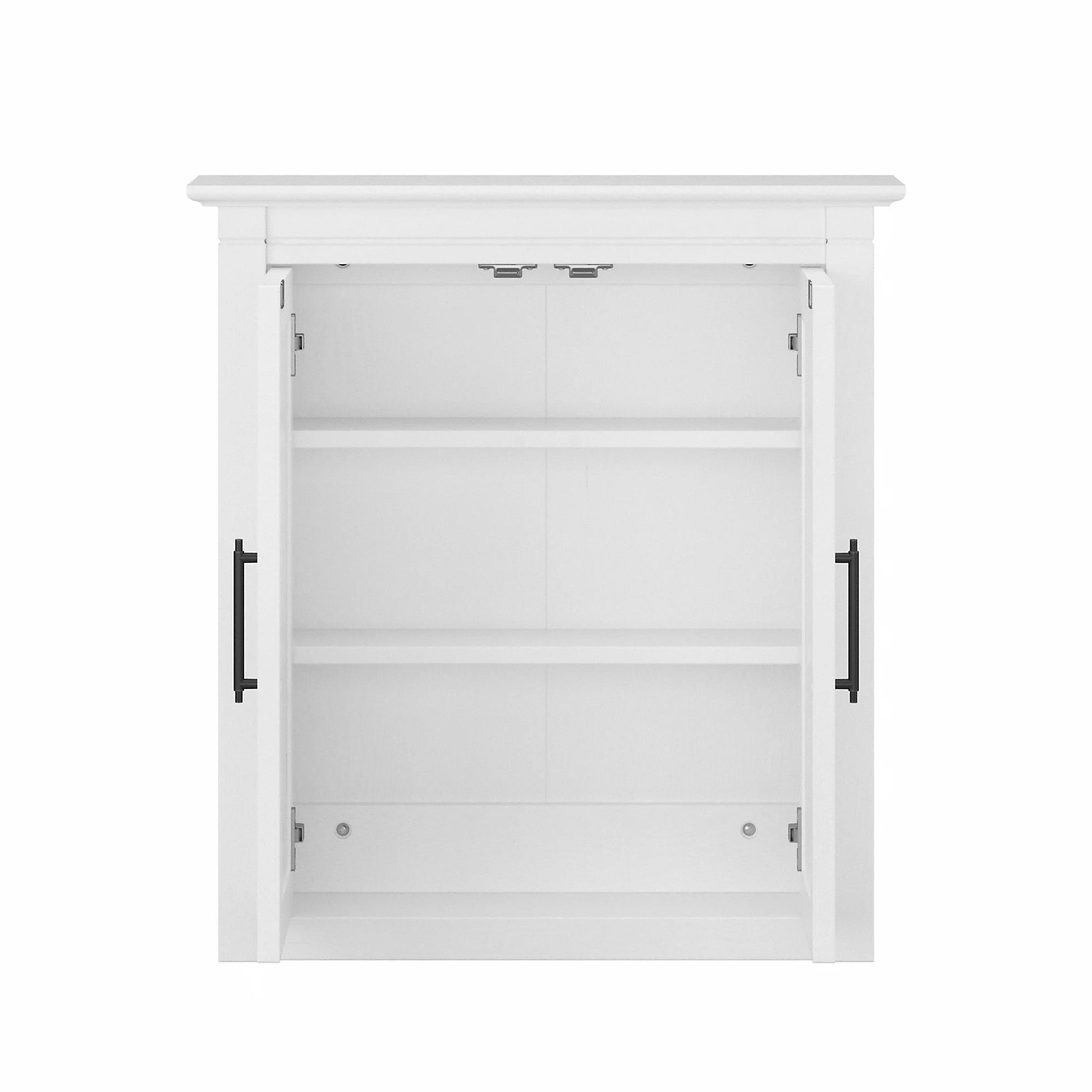 Bush Furniture Key West Bathroom Wall Cabinet with Doors in Driftwood Gray