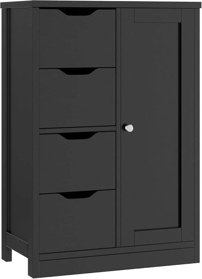 Vongrasig Farmhouse Freestanding Pantry Cabinet with 2 Drawers and Shelves, Wooden Storage Organizer for Bathroom, Living Room, Grey