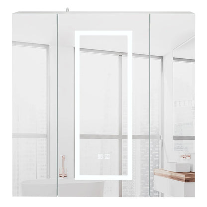 LED Lighted Medicine Cabinet With Mirror Large 3 Doors Medicine Cabinet Bathroom