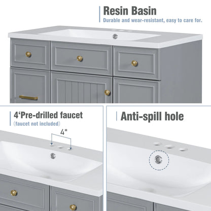 Harper & Bright Designs 36" Bathroom Cabinet Vanity with Sink Combo, Bathroom Storage Cabinet with Drawer and Doors, Gray