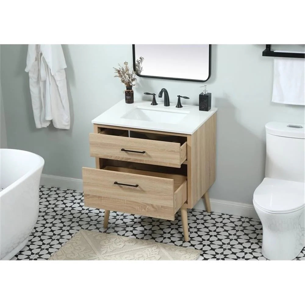Elegant Kitchen and Bath 30 Inch Single Bathroom Vanity In Mango Wood