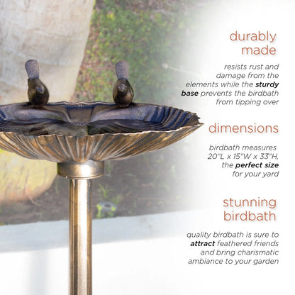 Alpine Corporation 32-inch Plastic Bird Bath, Bronze