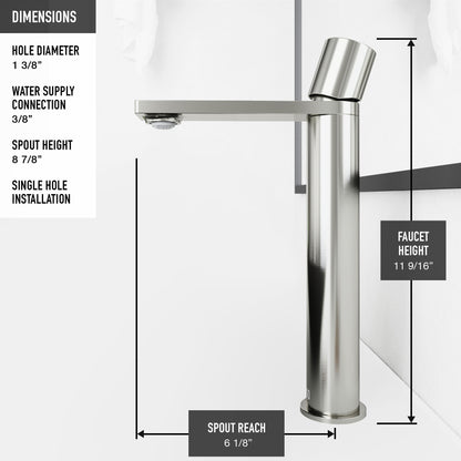 VIGO Gotham Single Handle Single-Hole Bathroom Vessel Faucet in Brushed Nickel