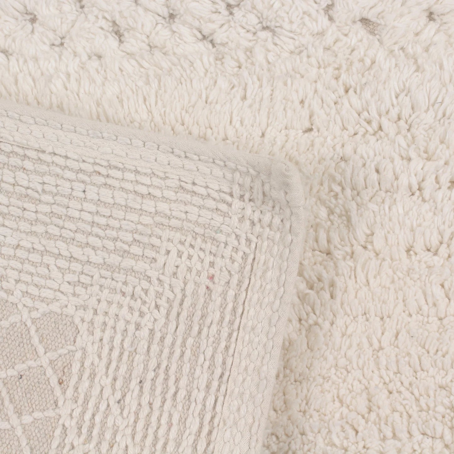 Home Weavers Inc Classy Bathmat Collection 100% Cotton Non-Slip Bathroom Rug Set, Machine Washable Bath Rug, 5 Piece Bath Mat Set with Contour Ivory