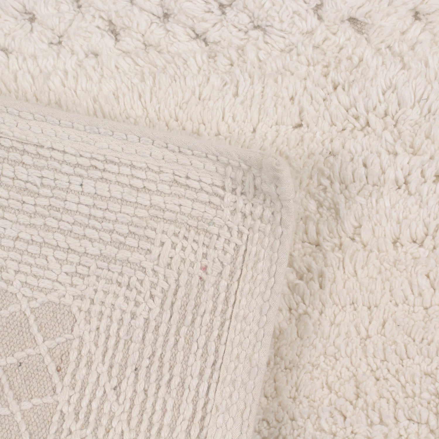 Home Weavers Inc Classy Bathmat Collection 100% Cotton Non-Slip Bathroom Rug Set, Machine Washable Bath Rug, 5 Piece Bath Mat Set with Contour Ivory
