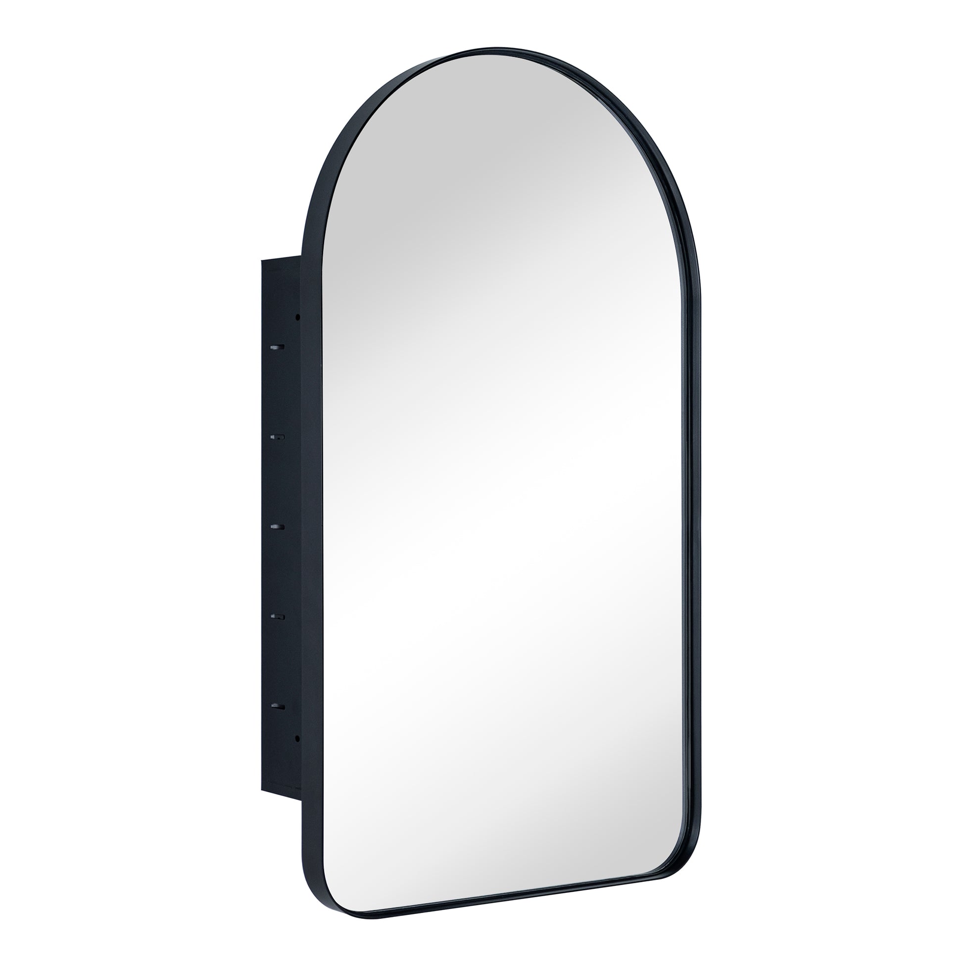 TEHOME Black Arched Recessed Bathroom Medicine Cabinet with Mirror Arch Vanity Mirros 16x28.3"