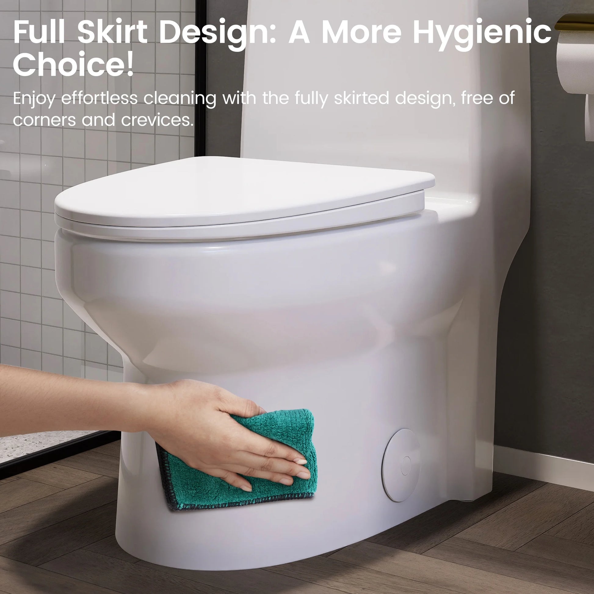 SOTOMO Elongated One Piece Toilet, Compact Design for Bathrooms, 1.1/1.6 GPF Dual Flush toilet, MAP 1000g, 12" Rough-In, Soft-Close & Quick Release Seat, 27.75"D x 15.4"W x 27.13"H